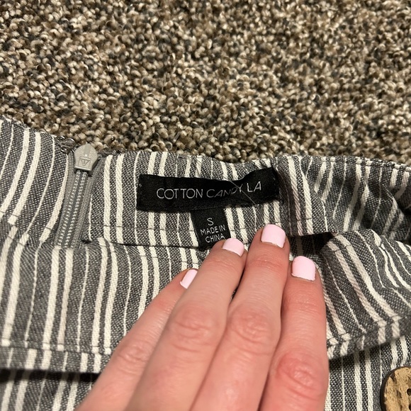 Dusty blue and white striped skort - Picture 3 of 4